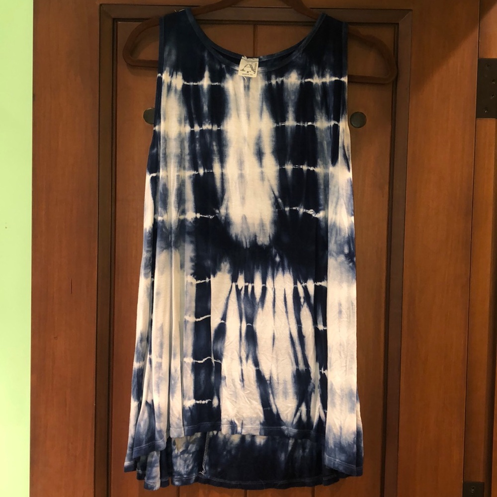 Blue tie dye long shirt